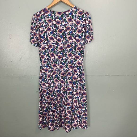 Boden Crew Neck Jersey Dress Mini‎ Floral Size 8 Long Tall - Picture 7 of 7